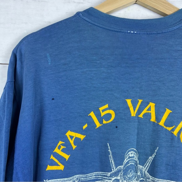 Vintage 1980s Fighter Jet Distressed and Faded T-Shirt XL - Picture 9 of 9